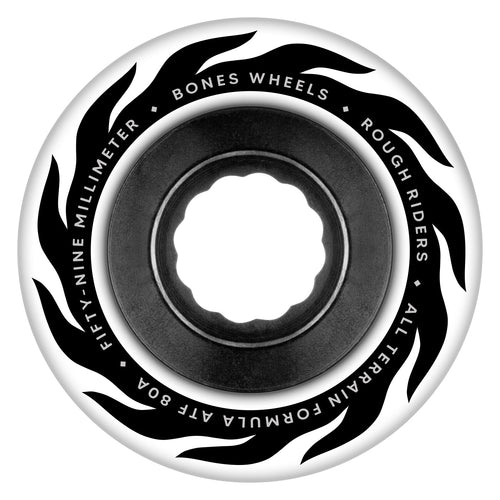 Bones Wheels - Rough Riders Eternal Flame ATF White Wheels - 59mm 80A