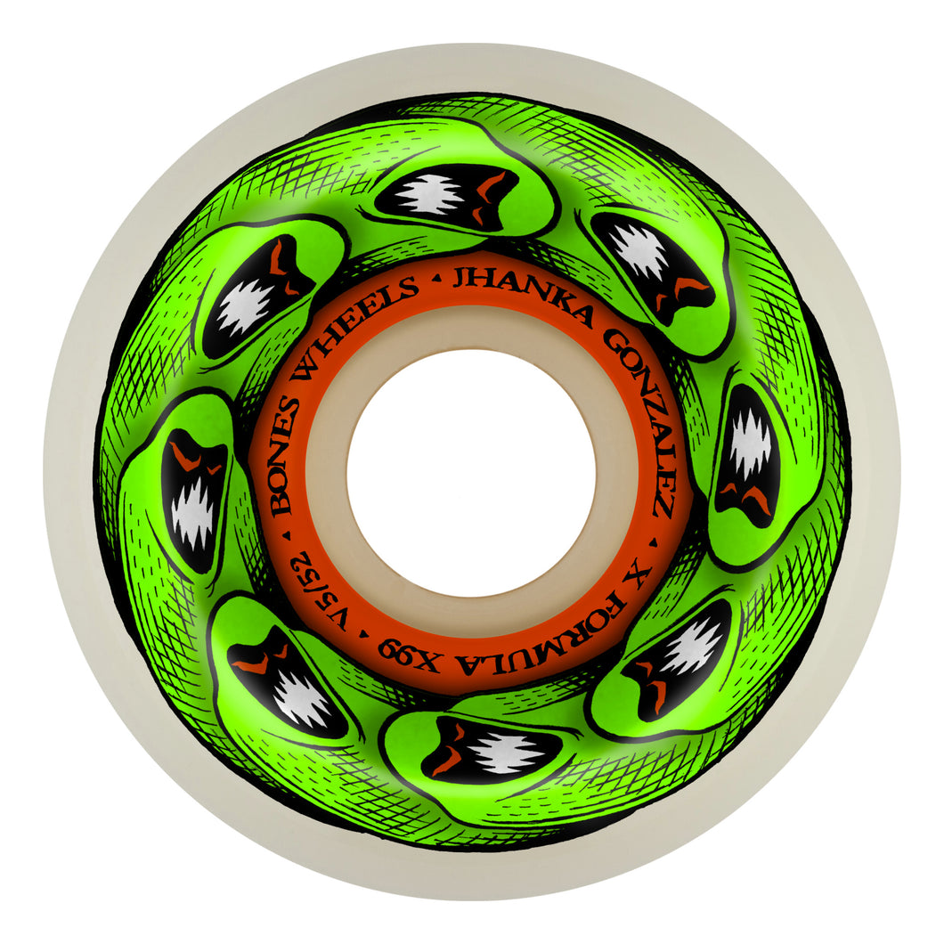 Bones Wheels - X-Formula Jhanka 'Monito & Mat' Wheels White - 52mm V5 Sidecut 99A