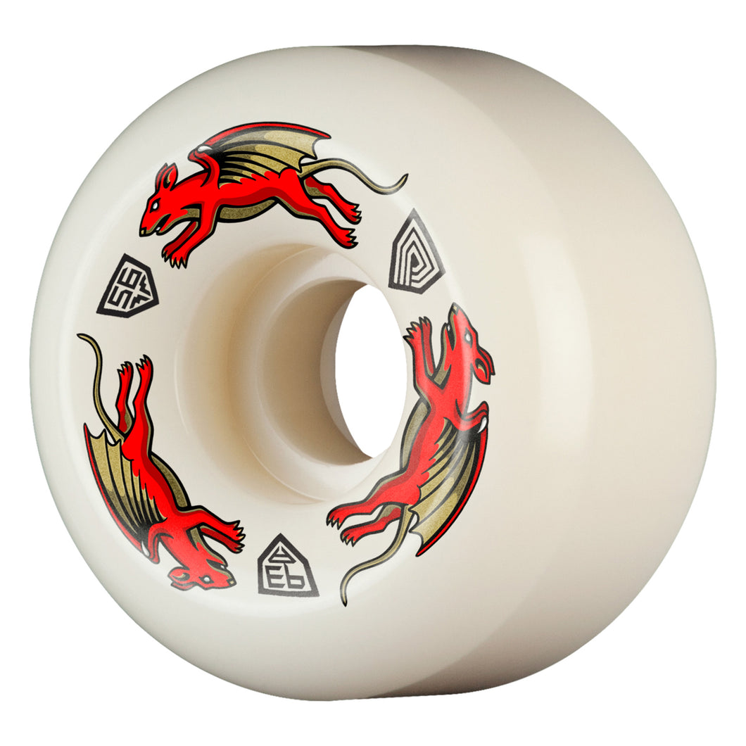 Powell Peralta - Dragon Formula Nano Rats Wheels 56mm x 36mm 93A AV6 - Off White/Red