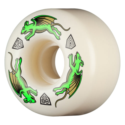 Powell Peralta - Dragon Formula Nano Rats Wheels 52mm x 34mm 88A AV4 - Off White/Green