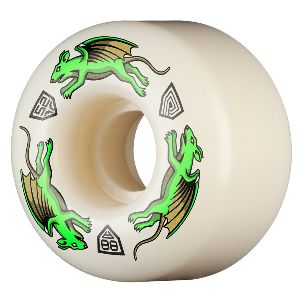 Powell Peralta - Dragon Formula Nano Rats Wheels 52mm x 34mm 88A AV4 - Off White/Green