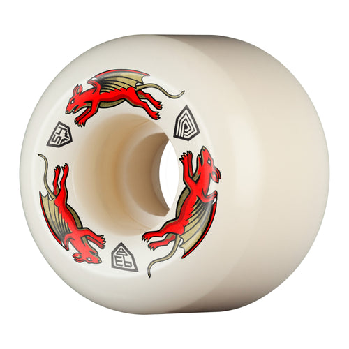 Powell Peralta - Dragon Formula Nano Rats Wheels 54mm x 34mm 93A V4 - Off White/Red