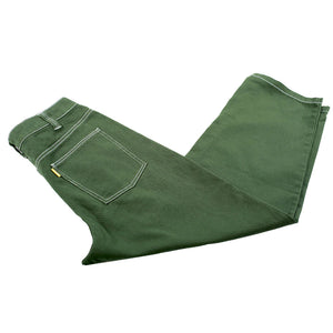 Theories - Plaza Jeans Hunter - Green/White Contrast Stitch