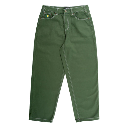 Theories - Plaza Jeans Hunter - Green/White Contrast Stitch