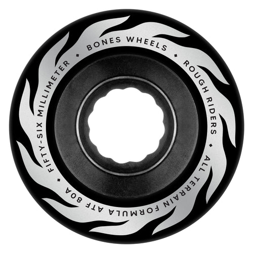 Bones Wheels - Rough Riders Eternal Flame ATF Black Wheels - 56mm 80A