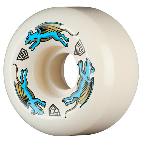 Powell Peralta - Dragon Formula Nano Rats Wheels 56mm x 39mm 97A A2 - Off White/Blue