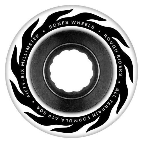 Bones Wheels - Rough Riders Eternal Flame ATF White Wheels - 56mm 80A