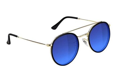 Glassy - Parker Polarized - Black/Gold/Blue Mirror