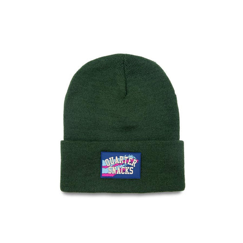 Quartersnacks - Rubber Label Beanie - Forest Green