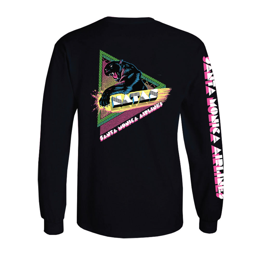 Santa Monica Airlines - Natas Neon Classic Long Sleeve Tee - Black  
